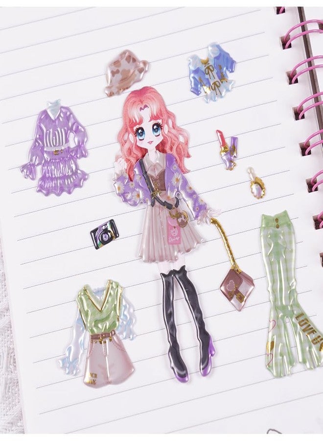 DHAVAL Kavid DIY Puffy Princess Dress-Up Stickers Set for Girls - 3D Kawaii Fashion Dolls, Outfits & Accessories - 2 Sheets of Self-Adhesive Craft, Scrapbook & Gift Stickers. - Image 5